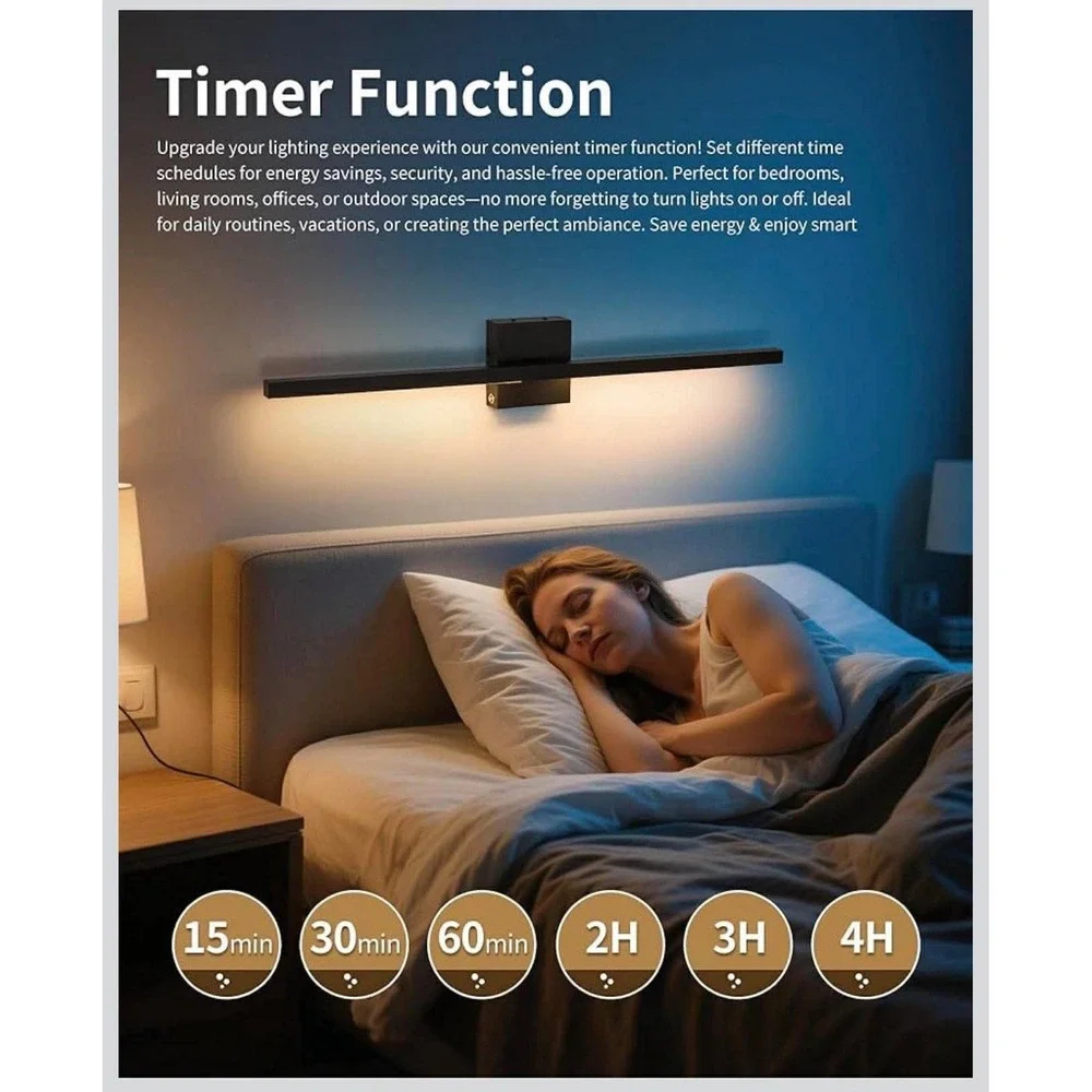 36 Inch Battery Operated Wall Sconce‎ Set of Two, 8000mAh USB Rechargeable W...